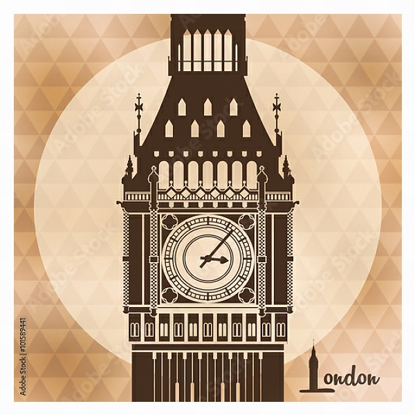 Постер Лондон 10 с типом исполнения На холсте в раме в багетной раме 221-03
