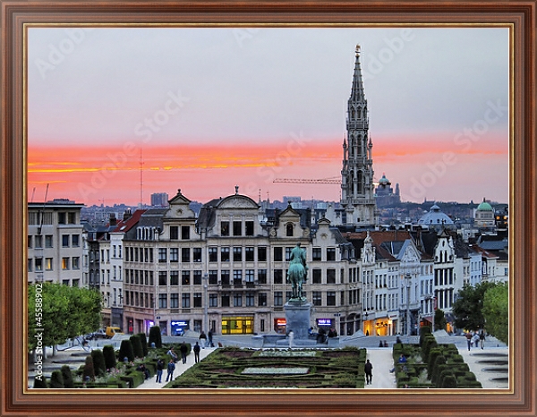 Постер Бельгия. Брюссель. Площадь Гранд Плас с типом исполнения На холсте в раме в багетной раме 35-M719P-83