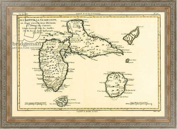 Постер The Islands of Guadeloupe, Marie-Galante, La Desirade, and the Isles des Saintes с типом исполнения На холсте в раме в багетной раме 484.M48.310