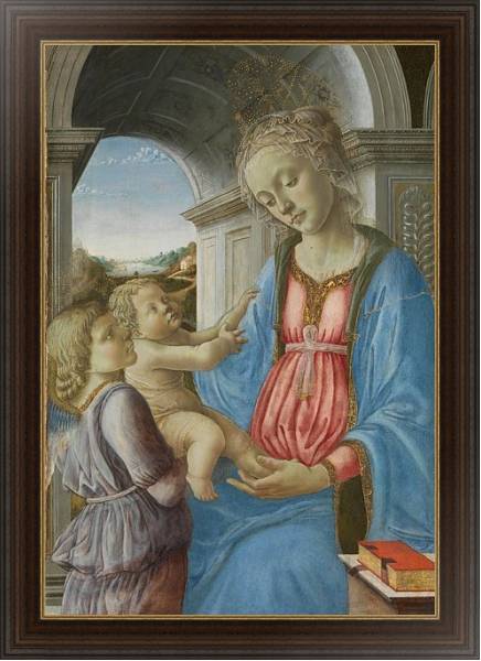 Постер Дева Мария с младенцем и ангелом с типом исполнения На холсте в раме в багетной раме 1.023.151