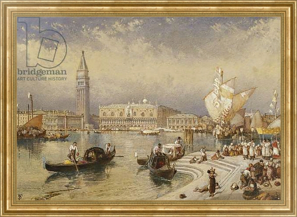 Постер The Doge's Palace, Venice, from the Steps of San Giorgio Maggiore, с типом исполнения На холсте в раме в багетной раме NA033.1.051