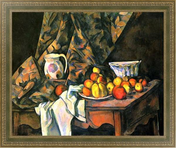 Постер Натюрморт с яблоками и персиками с типом исполнения На холсте в раме в багетной раме 484.M48.640