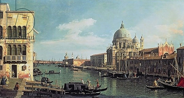 Постер View of the Grand Canal: Santa Maria della Salute, early 1730s с типом исполнения На холсте без рамы