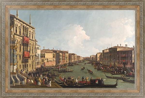 Постер Венеция - Регата на Гранд Канал е с типом исполнения На холсте в раме в багетной раме 484.M48.310