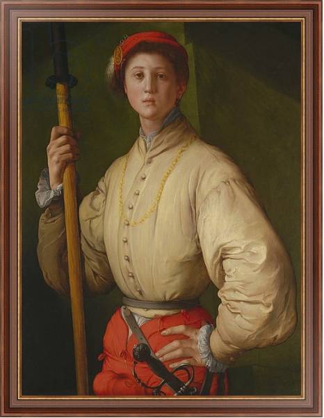 Постер Portrait of a Halberdier c.1528-30 с типом исполнения На холсте в раме в багетной раме 35-M719P-83