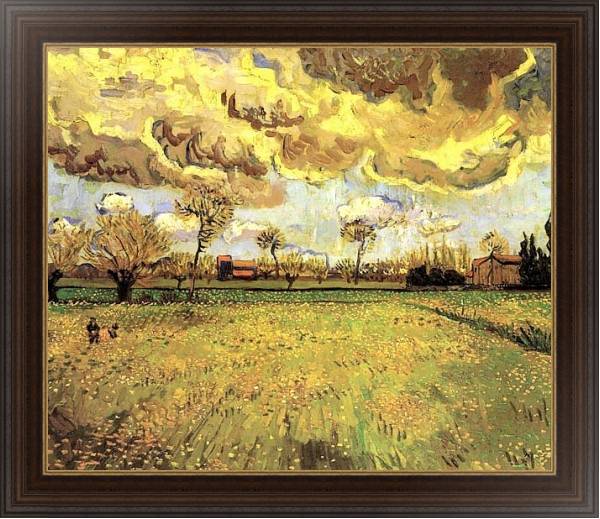 Постер Пейзаж под грозовым небом с типом исполнения На холсте в раме в багетной раме 1.023.151