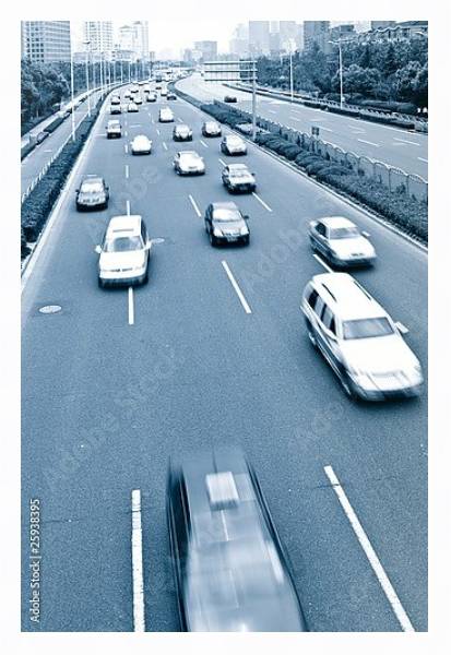 Постер Трафик большого города с типом исполнения На холсте в раме в багетной раме 221-03