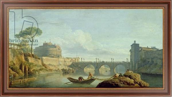 Постер The Bridge and Castle Sant'Angelo, 1745 с типом исполнения На холсте в раме в багетной раме 35-M719P-83
