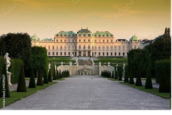Постер Австрия, Вена, дворец Бельведер с типом исполнения На холсте без рамы