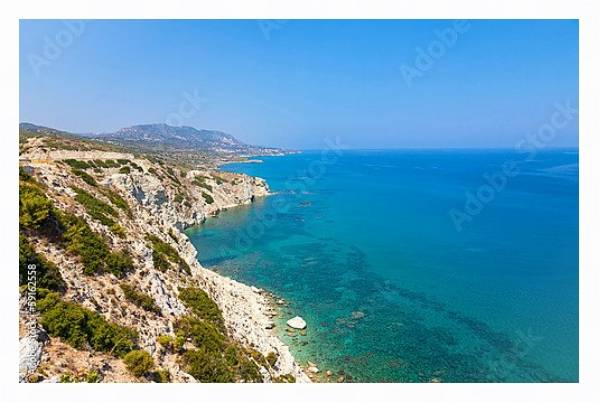 Постер Греция. Кипр, побережье с типом исполнения На холсте в раме в багетной раме 221-03