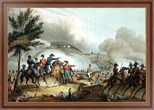 Постер Battle of Salamanca, 22nd July 1812, etched by J. Clarke, coloured by M. Dubourg с типом исполнения На холсте в раме в багетной раме 35-M719P-83