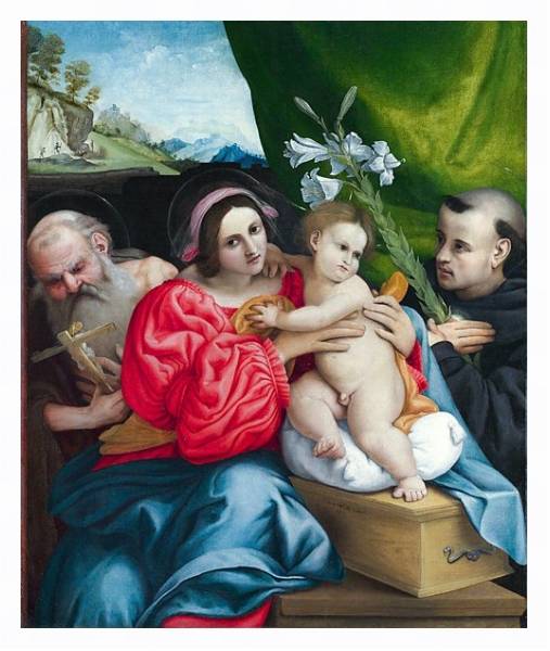 Постер Дева Мария с младенцем и Святыми 2 с типом исполнения На холсте в раме в багетной раме 221-03