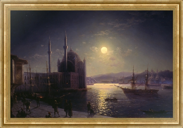 Постер Лунная ночь на Босфоре с типом исполнения На холсте в раме в багетной раме NA033.1.051