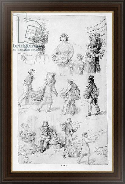 Постер London Street Vendors: The Cries of London, 1843 с типом исполнения На холсте в раме в багетной раме 1.023.151