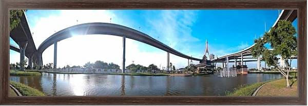 Постер Бангкок. Мост Дипангкорн Расмийоти с типом исполнения На холсте в раме в багетной раме 221-02