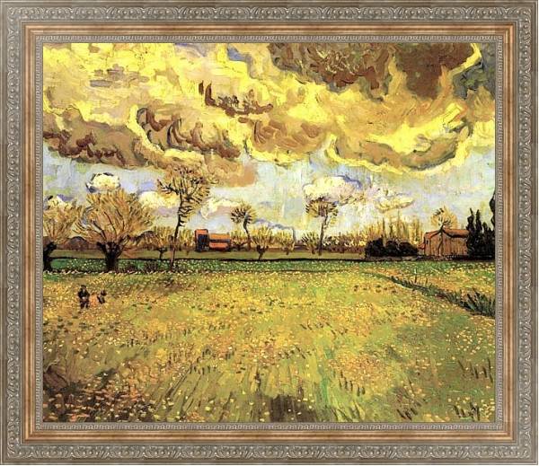 Постер Пейзаж под грозовым небом с типом исполнения На холсте в раме в багетной раме 484.M48.310