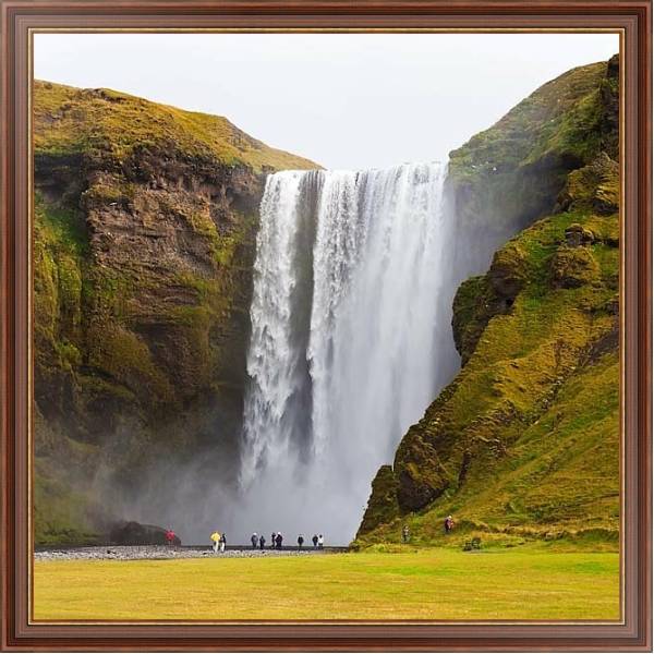 Постер Водопад  Скогафосс. Исландия 3 с типом исполнения На холсте в раме в багетной раме 35-M719P-83