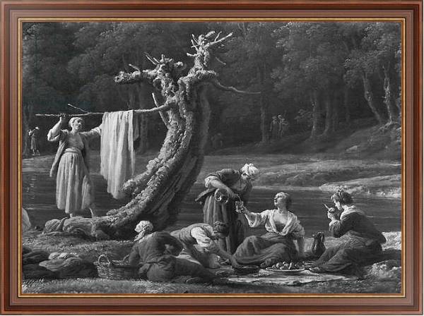 Постер Morning, The Bathers, right hand side detail, 1772 с типом исполнения На холсте в раме в багетной раме 35-M719P-83
