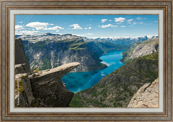 Постер Норвегия, скала 