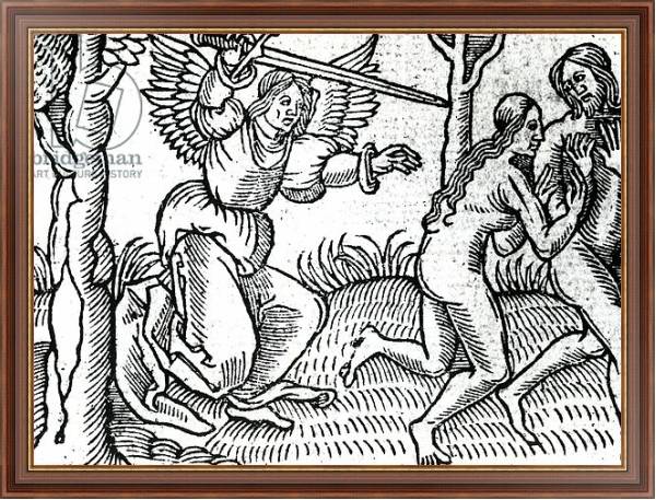Постер The Expulsion from the Garden of Eden, illustration from Cranmer's Bible, 1540 с типом исполнения На холсте в раме в багетной раме 35-M719P-83