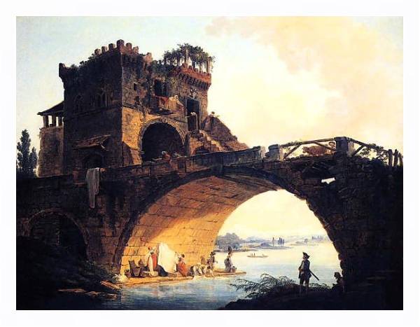 Постер Старый мост с типом исполнения На холсте в раме в багетной раме 221-03