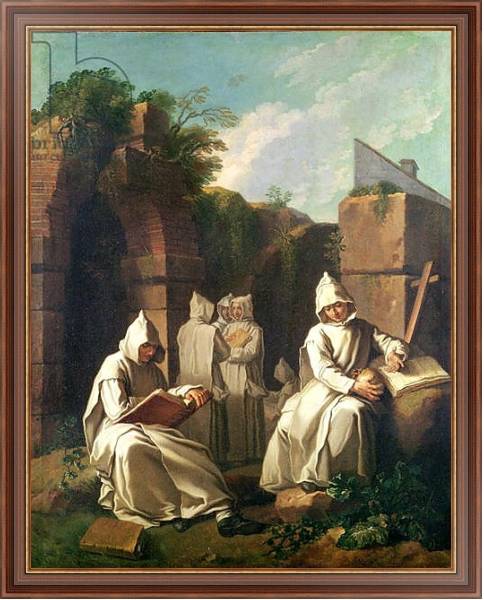 Постер Carthusian Monks in Meditation с типом исполнения На холсте в раме в багетной раме 35-M719P-83