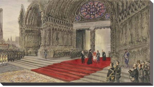 Постер Посещение императорской четой Реймского собора с типом исполнения На холсте без рамы