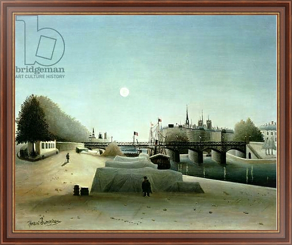 Постер A View of the Ile Saint-Louis from Port Saint-Nicolas, Evening, c.1888 с типом исполнения На холсте в раме в багетной раме 35-M719P-83