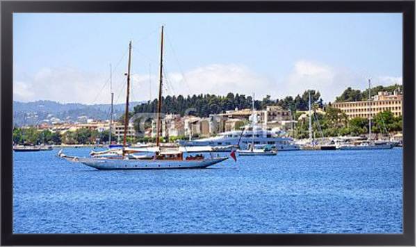 Постер Яхта в море у берегов Греции с типом исполнения На холсте в раме в багетной раме 221-01