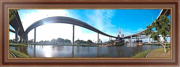 Постер Бангкок. Мост Дипангкорн Расмийоти с типом исполнения На холсте в раме в багетной раме 35-M719P-83