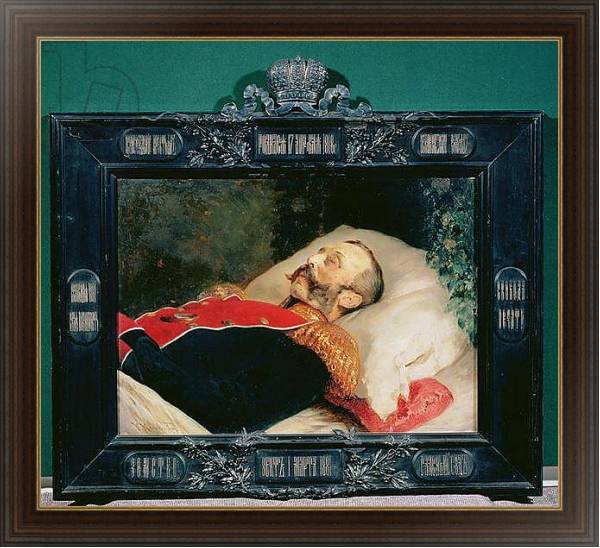 Постер Emperor Alexander II on His Deathbed, 1881 с типом исполнения На холсте в раме в багетной раме 1.023.151