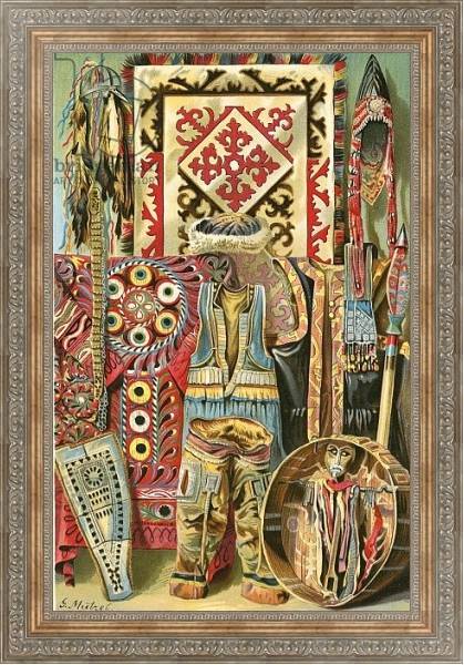 Постер Culture of the Mongols: Fabrics and designs с типом исполнения На холсте в раме в багетной раме 484.M48.310