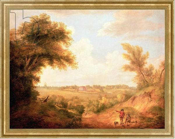 Постер Landscape with house, 18th century с типом исполнения На холсте в раме в багетной раме NA033.1.051