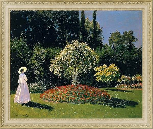 Постер Жанна-Маргарита Лекадр в саду с типом исполнения На холсте в раме в багетной раме 484.M48.725