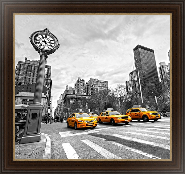 Постер Пятое авеню, Нью-Йорк, США с типом исполнения На холсте в раме в багетной раме 1.023.151