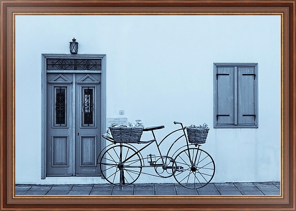 Постер Дверь, окно и велосипед с типом исполнения На холсте в раме в багетной раме 35-M719P-83
