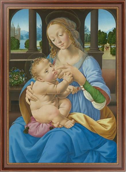 Постер Дева Мария с младенцем 11 с типом исполнения На холсте в раме в багетной раме 35-M719P-83