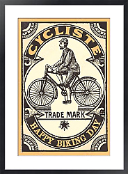 Постер Велосипедист ретро
