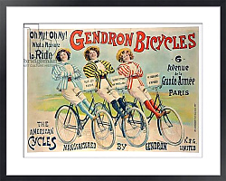 Постер Poster advertising Gendron bicycles, published by Chambrelent, Paris