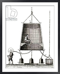 Постер Школа: Французская A diving bell built by Halley in 1691, from 'Les Merveilles de la Science', published c.1870