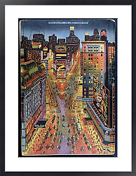 Постер Школа: Американская 20в. 'The Great White Way' Times Square, New York City, illustration from the New York Illustrated, 1938
