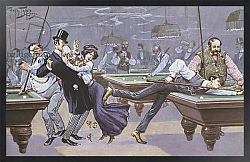 Постер Comical  scene in a billiards hall 3