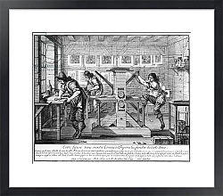 Постер Босс Абрахам French printing press, 1642