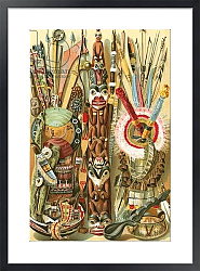 Постер Школа: Северная Америка (19 в) Culture of American mongoloids: Indian weapons and designs