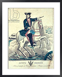 Постер Школа: Русская 19в. Tsar Peter the Great on the Battlefield, 1845