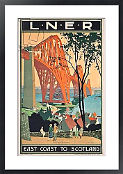 Постер A London and North Eastern Railway poster advertising east coast journeys to Scotland,