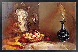 Постер Шулман Гейл (совр) Still Life with Apples and Beethoven's Bust
