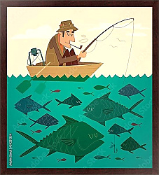 Постер Рыбак в лодке