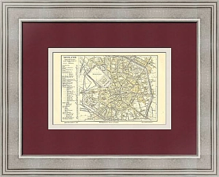 Карта Милана (оригинал), Энциклопедия Майера, Германия, 1894 г