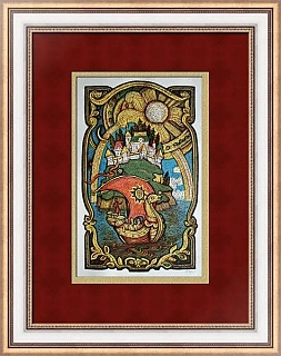 Оригинальная линогравюра «Сказке о царе Салтане»
